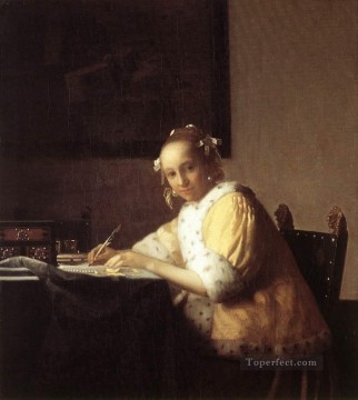  Johan Art Painting - A Lady Writing a Letter Baroque Johannes Vermeer